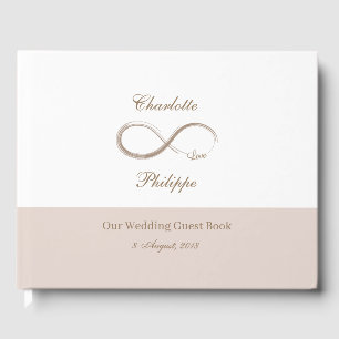 Unendlich Symbol White Rose Minimalistische Hochze Gästebuch