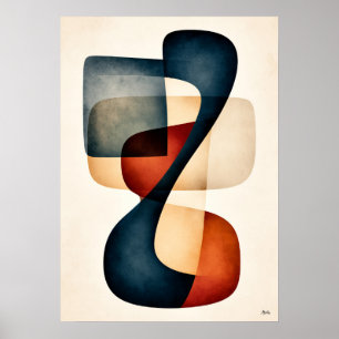 Unendliche Balance Japandi Biomorph abstraktes Kun Poster