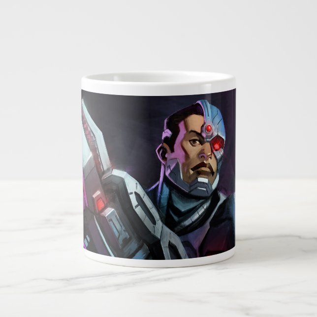 Unendliche Cyborg-Illustration Jumbo-Tasse (Vorderseite)