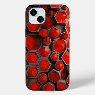 Unendliche Geometrien Rot und Schwarz-Mosaik Case-Mate iPhone Hülle