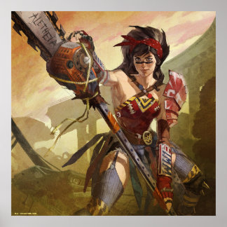 Unendliche Illustration der Atomwunder-Frau in der Poster