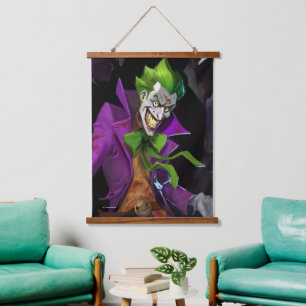Unendliche Illustration über den Joker einer Krise Wandteppich Mit Holzrahmen