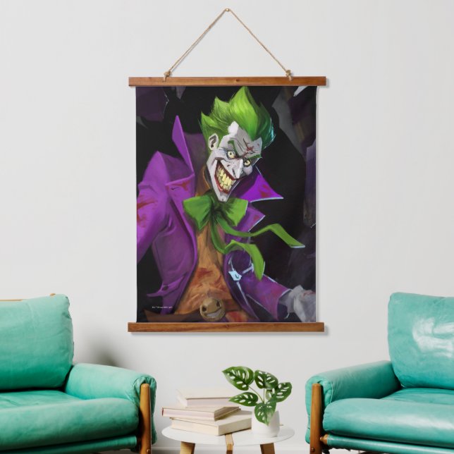 Unendliche Illustration über den Joker einer Krise Wandteppich Mit Holzrahmen (Wohnzimmer)