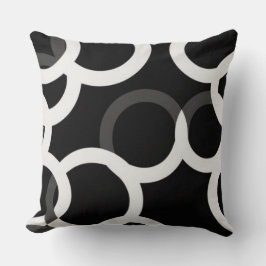 Unendliche Kreise Schwarz/Weiß|Drehkissen Kissen