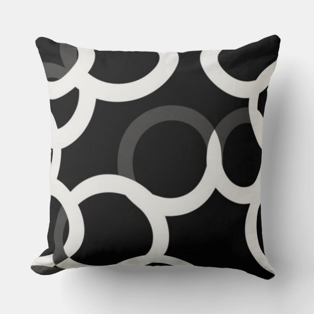 Unendliche Kreise Schwarz/Weiß|Drehkissen Kissen (Vorderseite)