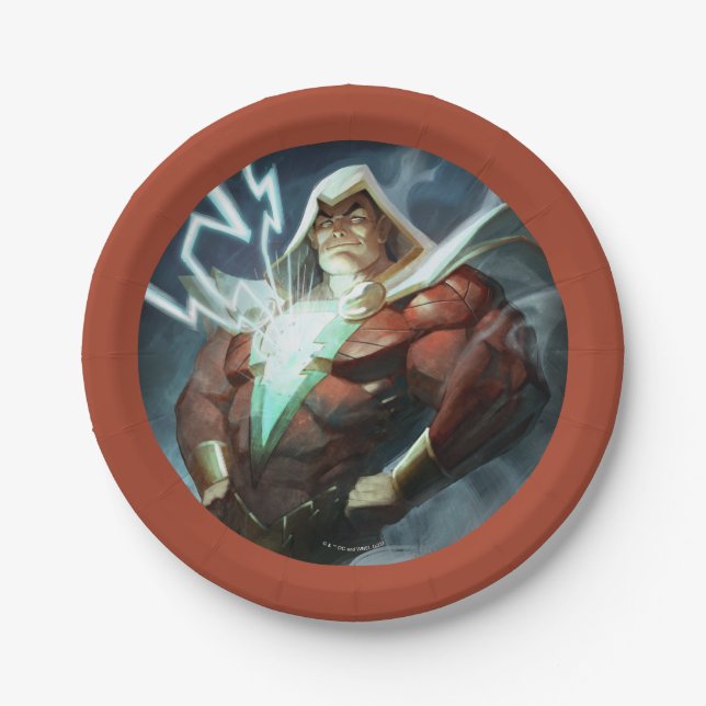 Unendliche Krise Shazam Illustration Pappteller (Vorderseite)