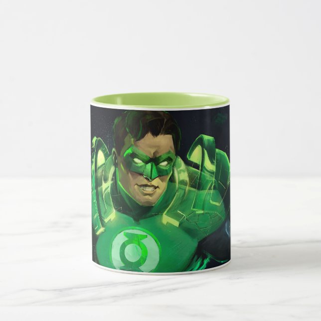 Unendliche Kritikkrise Grüne Laterne Illustration Tasse (Zentrum)