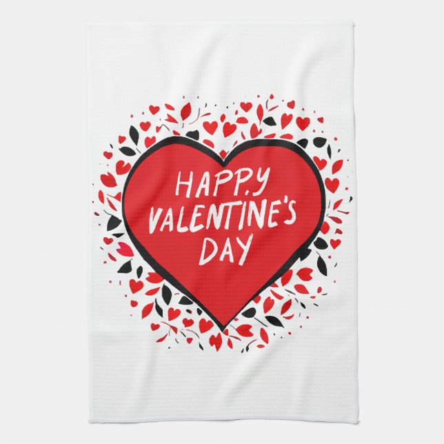 Unendliche Liebe am Valentinstag Geschirrtuch (Vertikal)