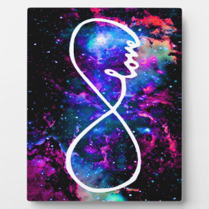 Unendliche LIEBE farbenfroh und lustig Fotoplatte