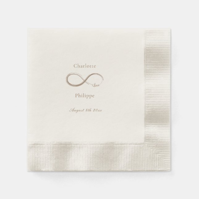 Unendliche Liebe Hochzeit Minimalistisches Elegant Serviette (Vorderseite)