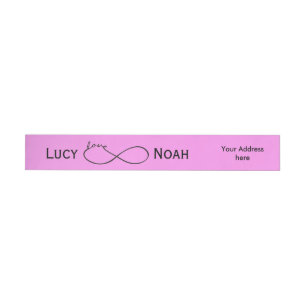 Unendliche Liebe Lemniscate schwarz + Ihr Backgr. Rundum-Adressaufkleber
