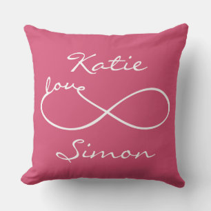 Unendliche Liebe Lemniscate weiß + Ihr Backgr. Kissen