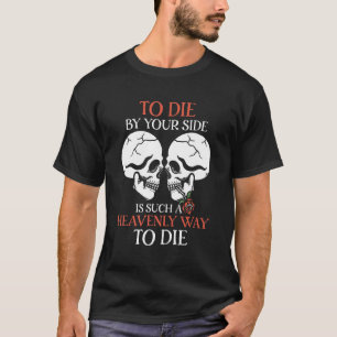 Unendliche Liebe Romance Gothic Skeleton Rose Aest T-Shirt