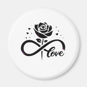 Unendliche Liebe Schwarze Rose - Ewige romantische Magnet