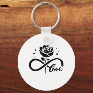 Unendliche Liebe Schwarze Rose - Ewige romantische Schlüsselanhänger