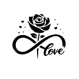 Unendliche Liebe Schwarze Rose - Ewige romantische Schlüsselanhänger