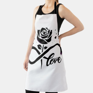 Unendliche Liebe Schwarze Rose - Ewige romantische Schürze