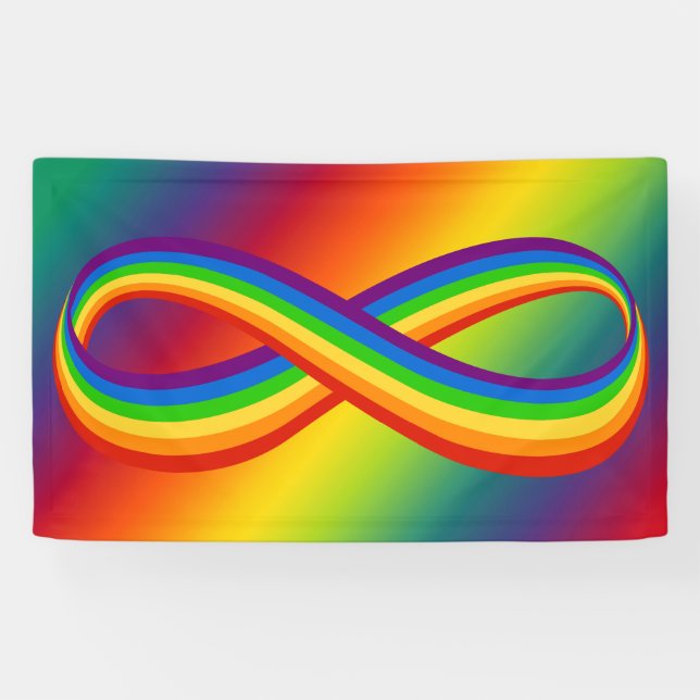 Unendliche Liebe Symbol Rainbow Cool Unendlichkeit Banner (Horizontal)