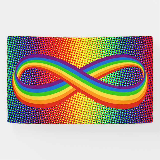Unendliche Liebe Symbol Rainbow Cool Unendlichkeit Banner (Horizontal)