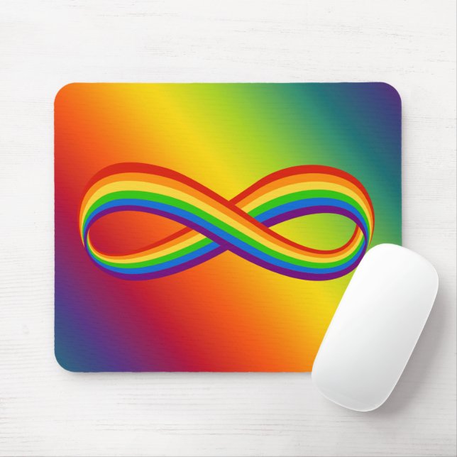 Unendliche Liebe Symbol Rainbow Cool Unendlichkeit Mousepad (Mit Mouse)