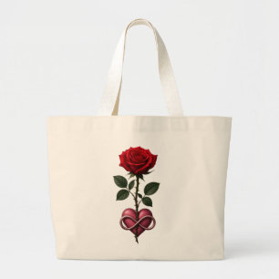 Unendliche Liebesrose Jumbo Stoffbeutel