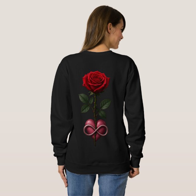 Unendliche Liebesrose Sweatshirt (Schwarz voll)