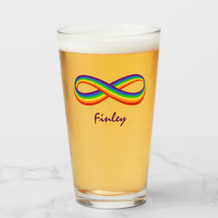 Unendliche Rainbow-Liebe Symbol Benutzerdefinierte Glas