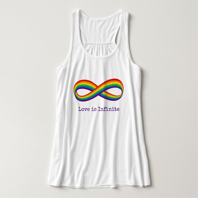 Unendliche Rainbow-Liebe Symbol Benutzerdefinierte Tank Top (Design Vorderseite)
