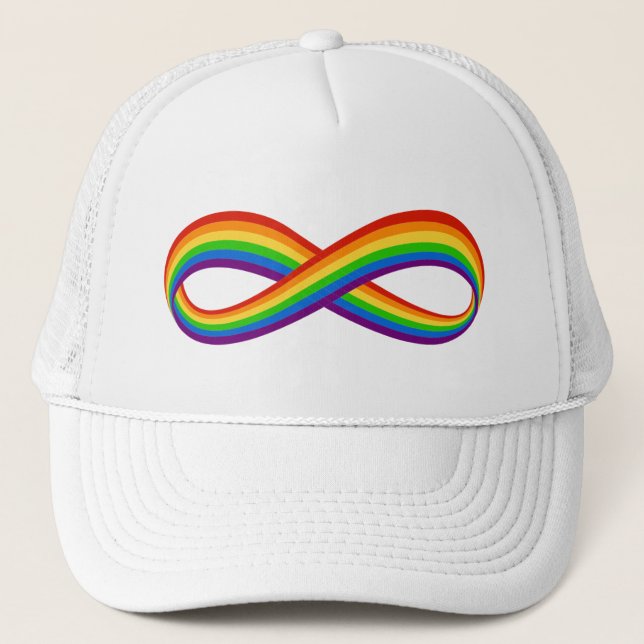 Unendliche Rainbow-Liebe Symbol Benutzerdefinierte Truckerkappe (Vorderseite)