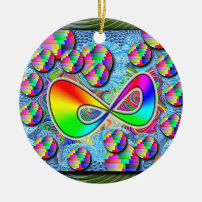 Unendliche Regenbows Keramik Ornament (Vorne)