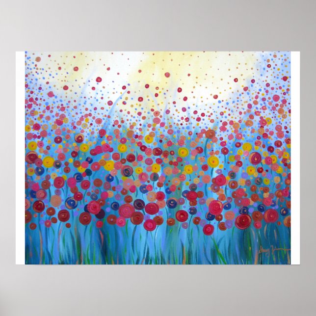 Unendliche Romantik Abstraktes Blumenposter Poster (Vorne)