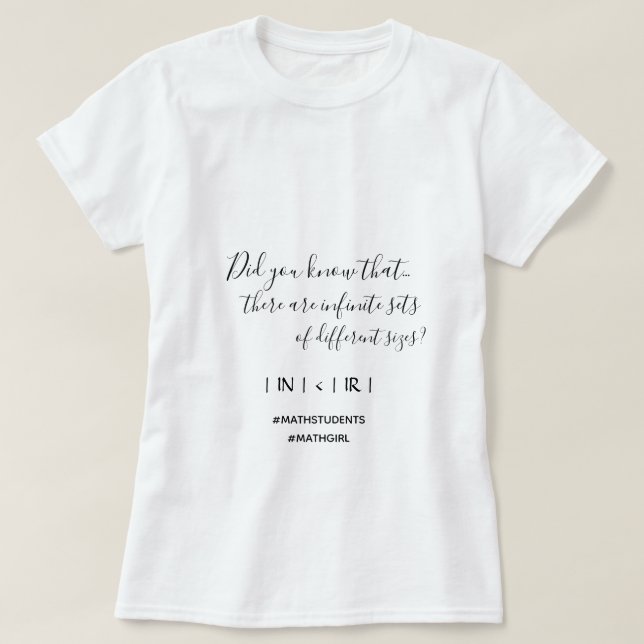 Unendliche Sets Matter Math Girl T - Shirt (Design vorne)