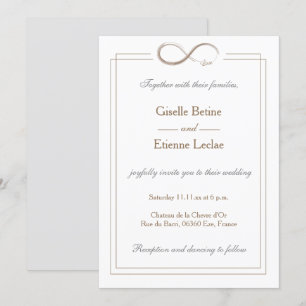 Unendliche Sign Gold White Gray Geometric Wedding Einladung