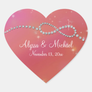 Unendliche Symbolsignatur - unendliche Liebe - Twi Herz-Aufkleber