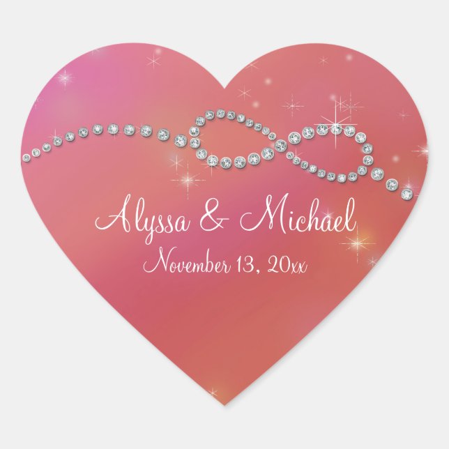 Unendliche Symbolsignatur - unendliche Liebe - Twi Herz-Aufkleber (Vorderseite)