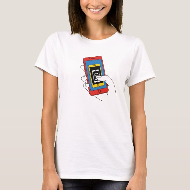 Unendliche Telefonleitung Cartoon Funny Gift T - S T-Shirt (Vorderseite)