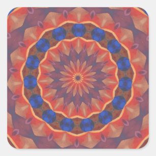 Unendliche Vielfalt Mandala Quadratischer Aufkleber
