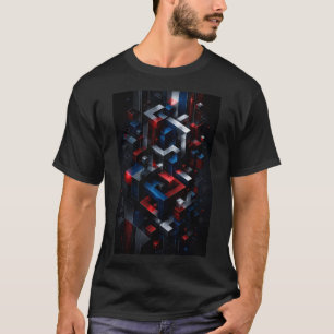 Unendliche Würfel-Illusion Ultra 3D Geometrisch T-Shirt