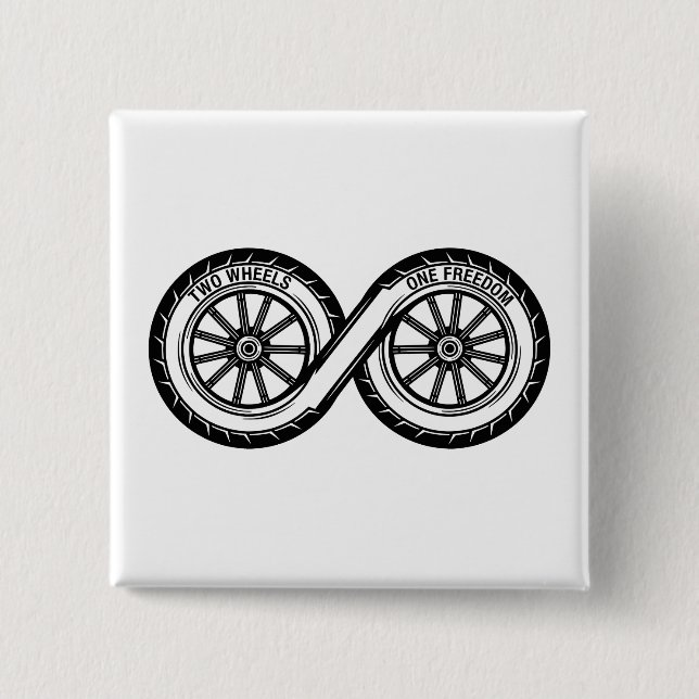 Unendliche Zwei-Rad-Freiheit Button (Vorderseite)