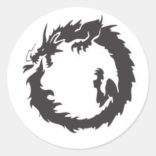 Unendlicher Drache Runder Aufkleber