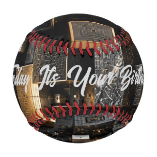 Unendlicher futuristischer schwarzer Goldkubus-Tun Baseball