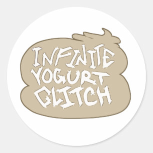 Unendlicher Jogurt Glitch (Vanille) Runder Aufkleber