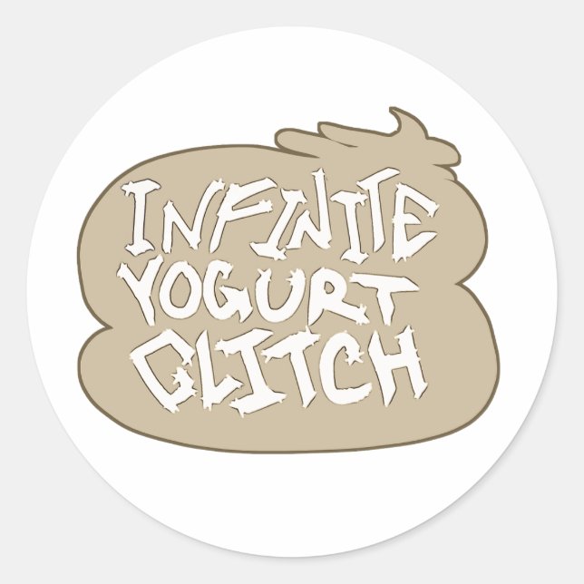 Unendlicher Jogurt Glitch (Vanille) Runder Aufkleber (Vorderseite)