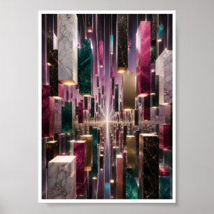 Unendlicher schwebender Monolith-Korridor-Wandkuns Poster