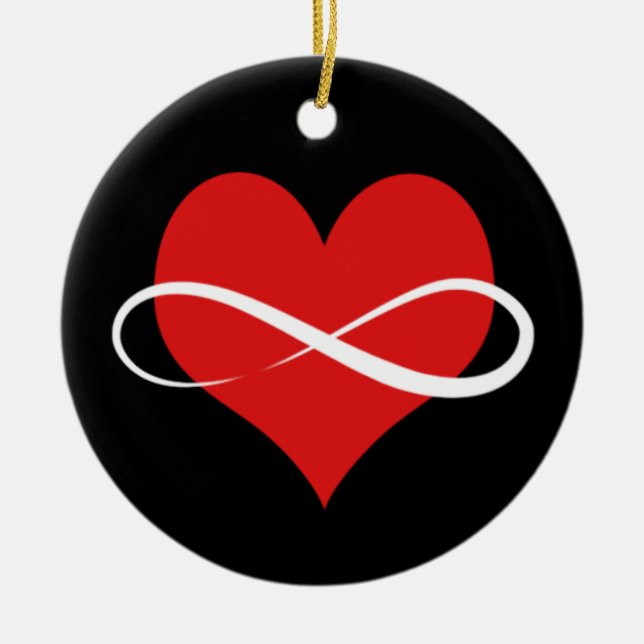 Unendliches Herz Keramik Ornament (Vorne)