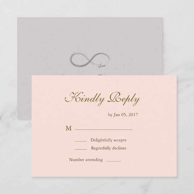 Unendliches Schild Korallenrosa Minimalistische Ho Einladung (Vorne/Hinten)