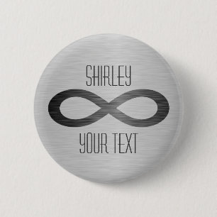 Unendliches Symbol auf Imitaten Metalltextur von S Button