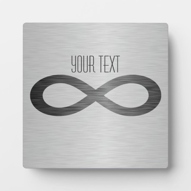 Unendliches Symbol auf Imitaten Metalltextur von S Fotoplatte (Vorderseite)