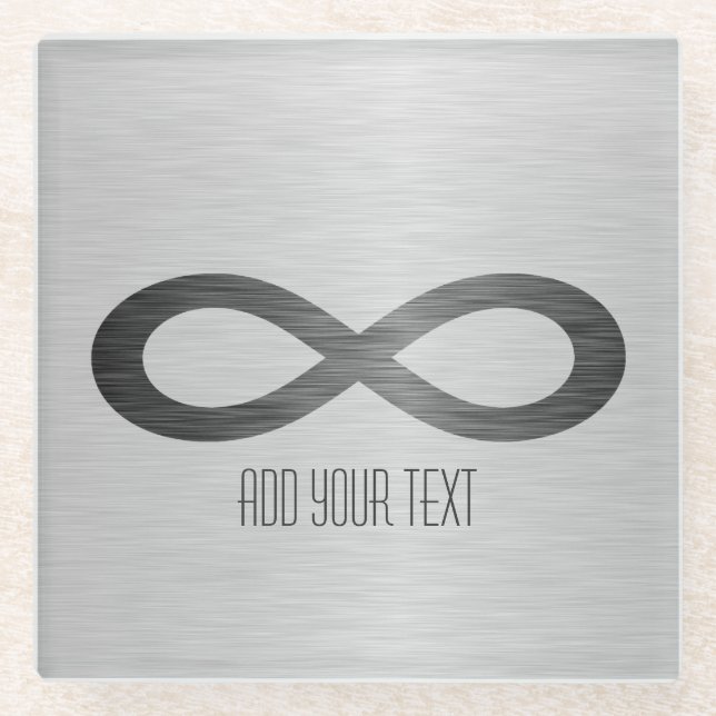 Unendliches Symbol auf Imitaten Metalltextur von S Glasuntersetzer (Vorderseite)