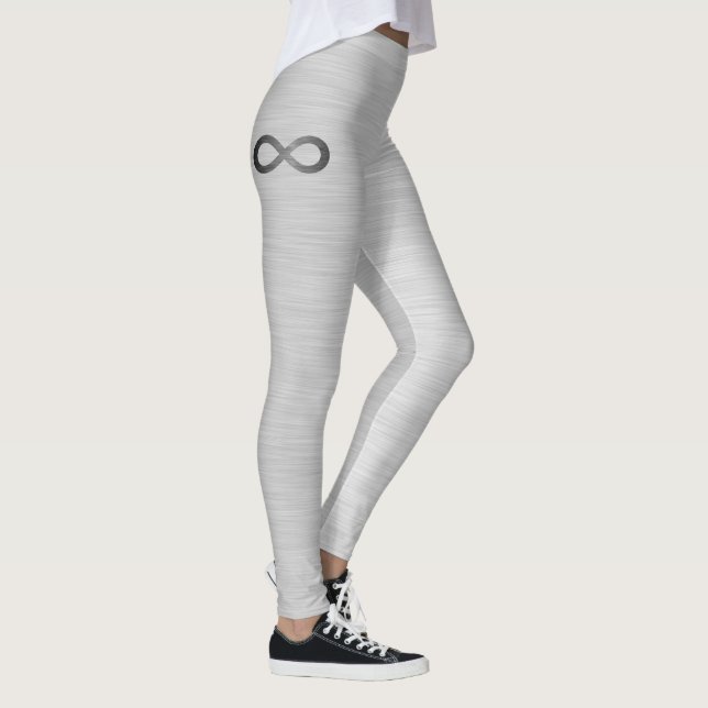 Unendliches Symbol auf Imitaten Metalltextur von S Leggings (Rechts)